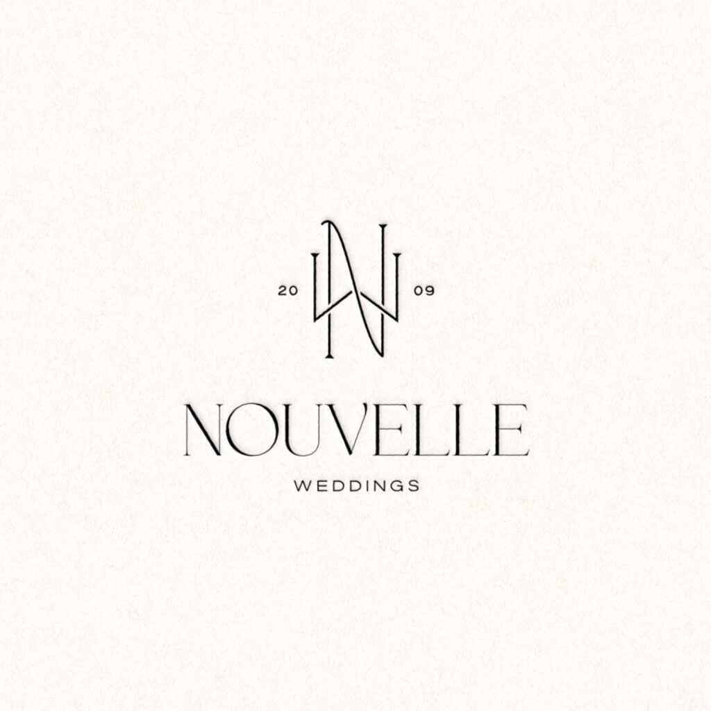 nouvelle weddings cream paper logo